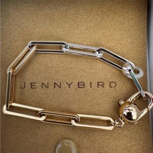 Jenny Bird Gold and Silver Chain Bracelet with Jenny Bird Earrings